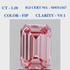 Intense Pink Emerald Cut Solitaire Diamond