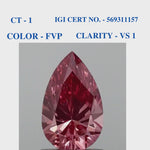 Fancy Vivid Pink Pear Solitaire Diamond