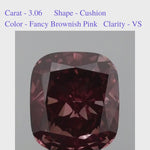 Brownish Pink Cushion Solitaire Diamond