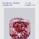 Fancy Vivid Pink Cushion Solitaire Diamond