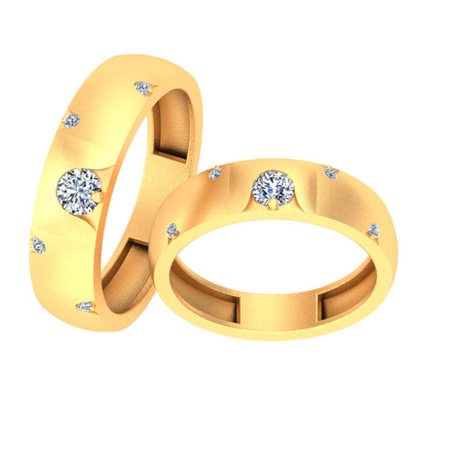 gold and diamond couple bands