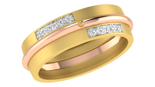 gold and diamond couple bands