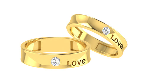 gold and diamond couple bands