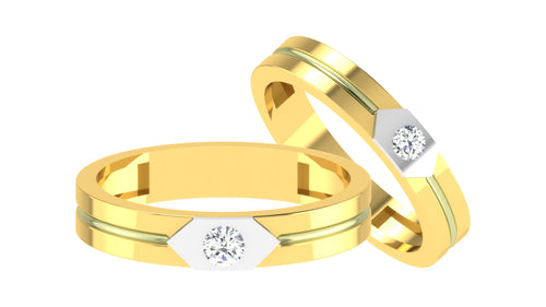 gold and diamond couple bands