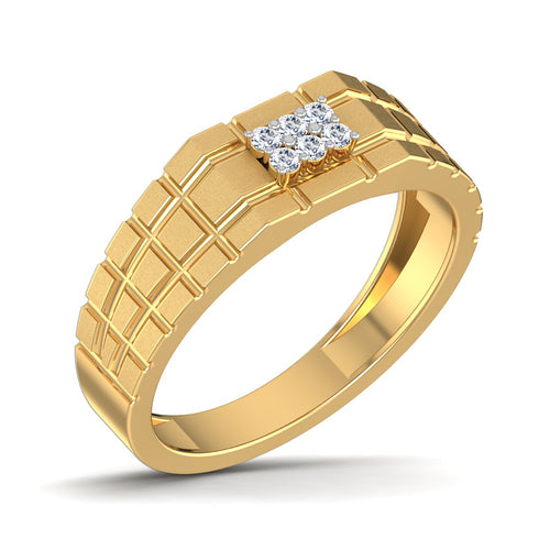 men's ring in gold and diamond