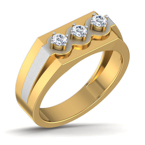 men's ring in gold and diamond