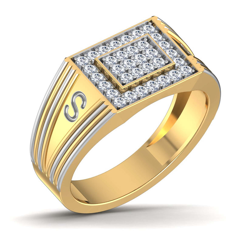 men's ring in gold and diamond