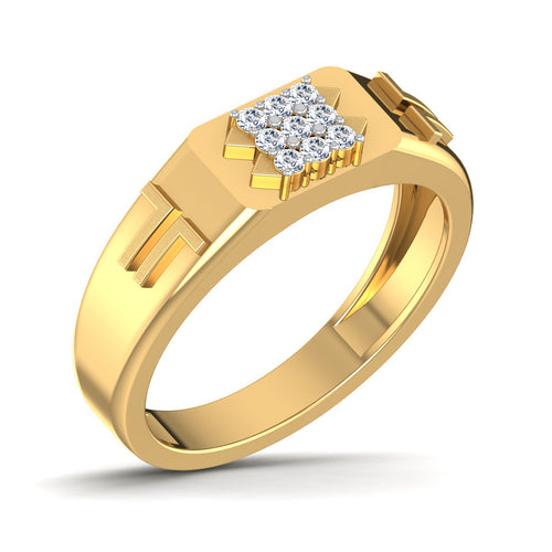 men's ring in gold and diamond