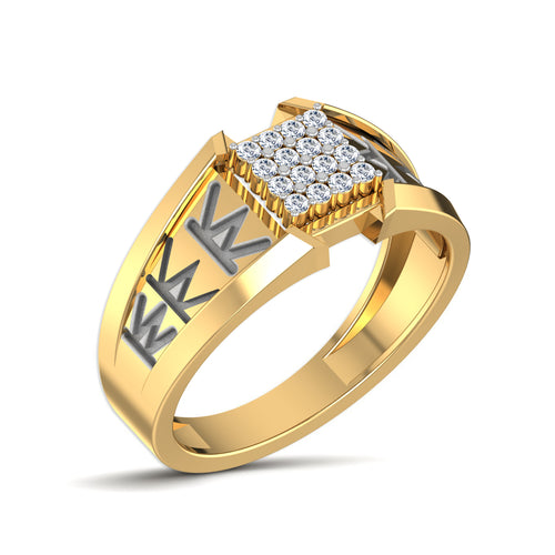 men's ring in gold and diamond