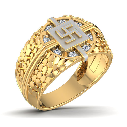 men's ring in gold and diamond