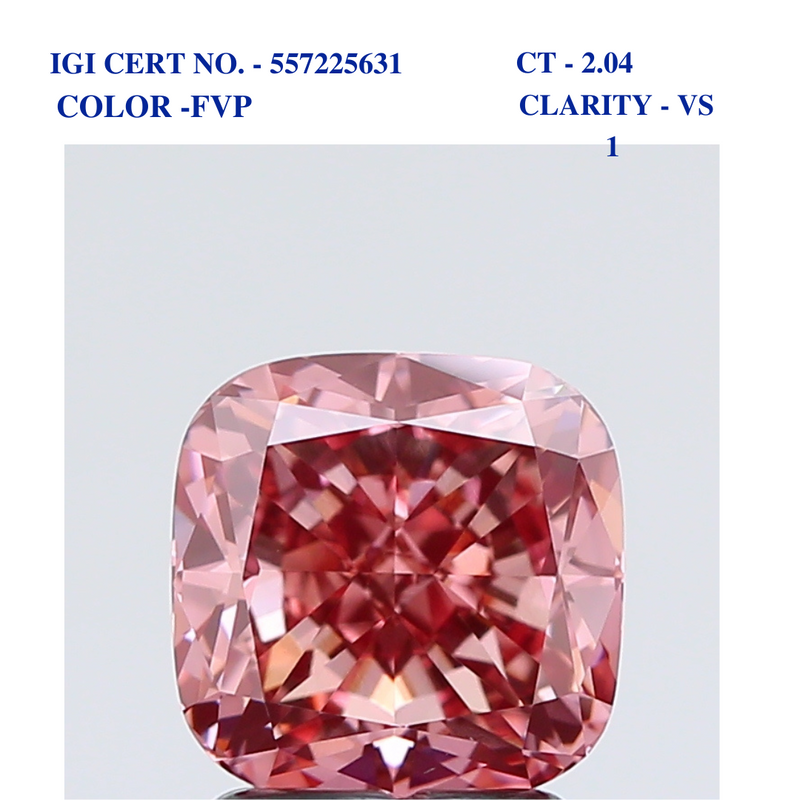 Fancy Vivid Pink Cushion Solitaire Diamond