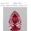 Pear shaped Fancy pink solitaire diamond