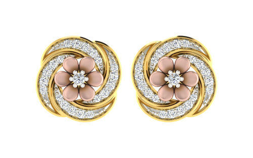 The Circular Flower Diamond Earrings