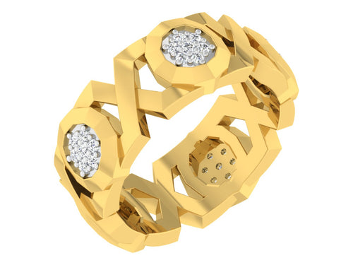 men's ring in gold and diamond