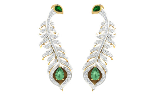 The Krishna Feather Diamond Earrings