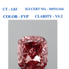 Cushion Fancy pink solitaire diamond