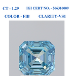 Square Emerald Cut Blue Solitaire Diamond