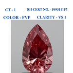 Fancy Vivid Pink Pear Solitaire Diamond