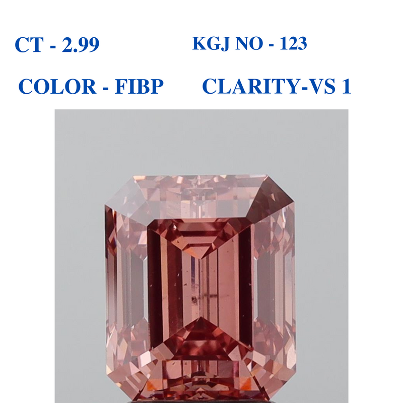 Brownish Pink Emerald Solitaire Diamond