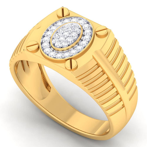 men's ring in gold and diamond