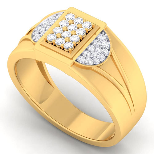 men's ring in gold and diamond