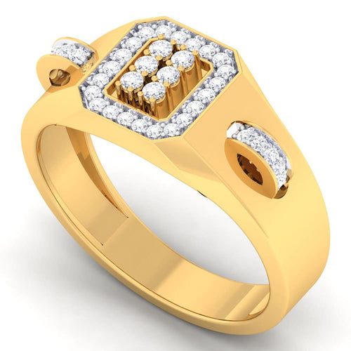 men's ring in gold and diamond