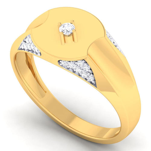 men's ring in gold and diamond