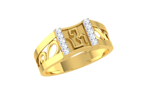 men's ring in gold and diamond