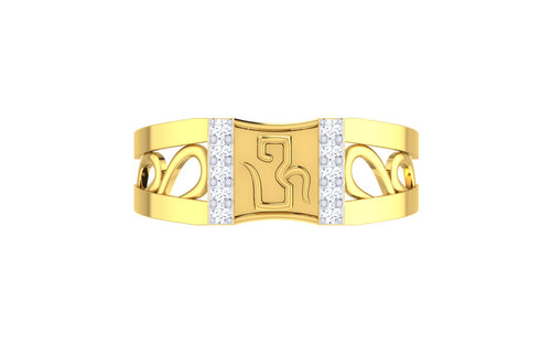 men's ring in gold and diamond