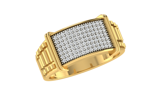 men's ring in gold and diamond