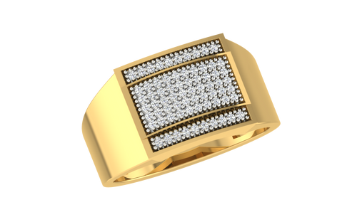 men's ring in gold and diamond