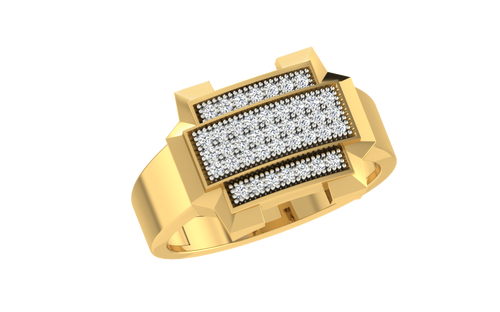 men's ring in gold and diamond