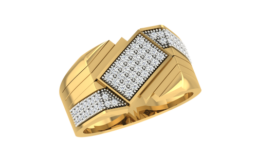 men's ring in gold and diamond