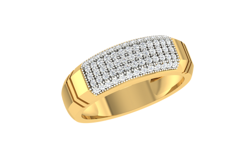 men's ring in gold and diamond