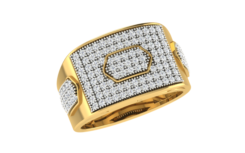 men's ring in gold and diamond