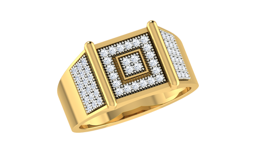 men's ring in gold and diamond