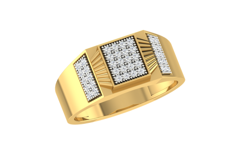 men's ring in gold and diamond