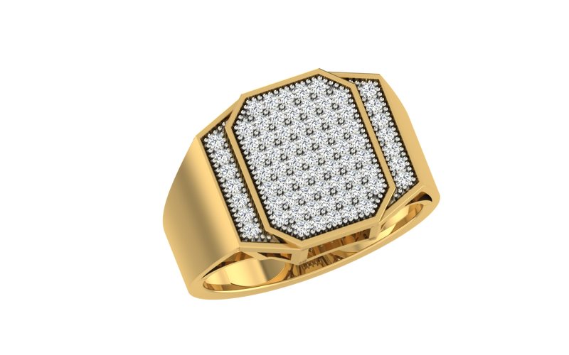 men's ring in gold and diamond