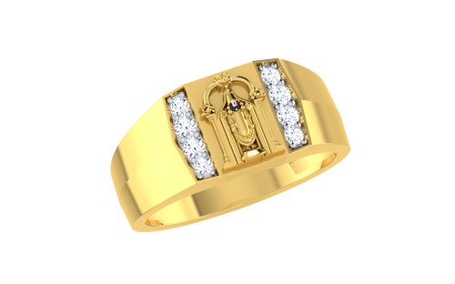 men's ring in gold and diamond