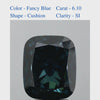 Fancy Blue cushion solitaire diamond